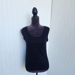 Nue Options Essentials Petites Womens Sz PM Sweater   Sleeveless Black Vest  VTG